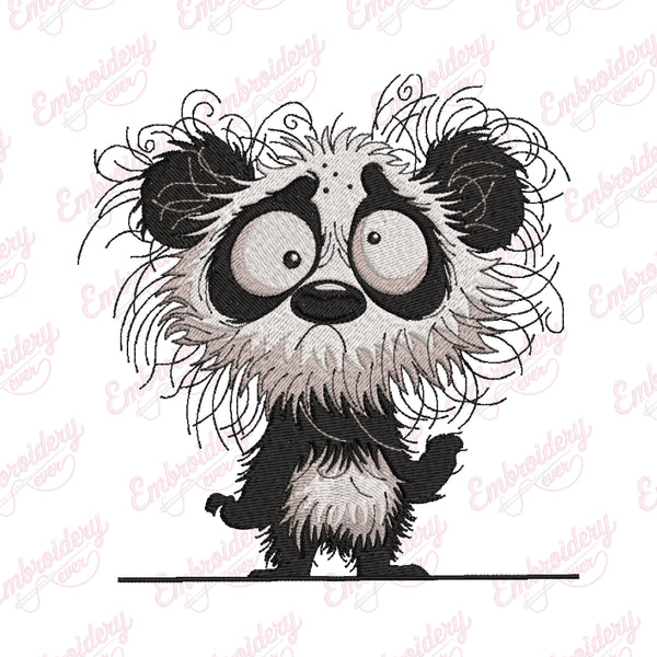 Big Eyes Panda Embroidery Design