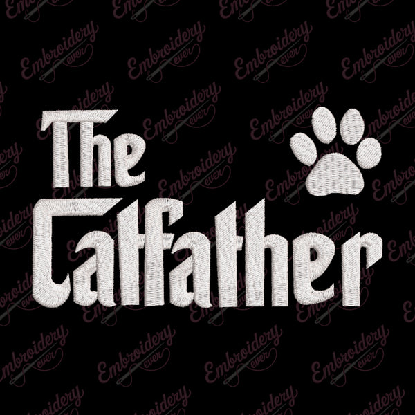 The Cat Father Embroidery Design