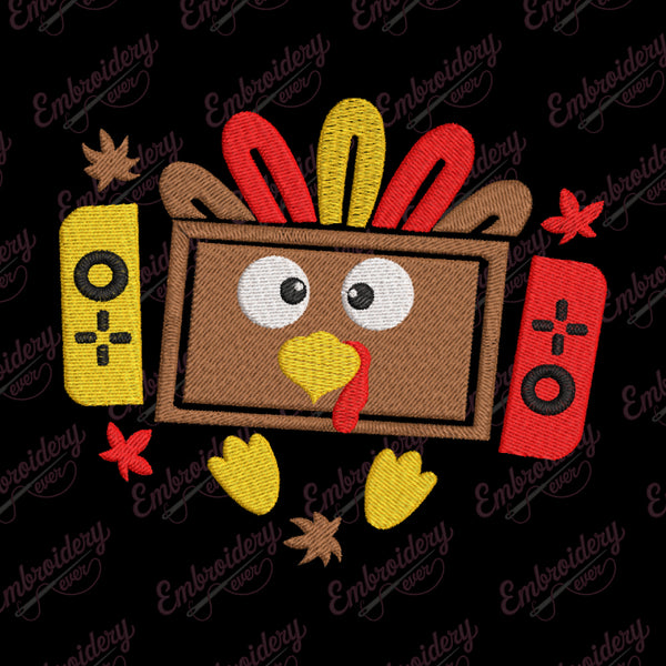 Thanksgiving Turkey Gaming Embroidery Design