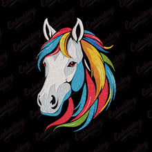 Colorful Horse Head Embroidery Design