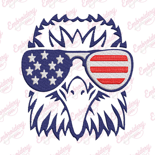 Eagle USA Flag 4th of July Embroidery Design