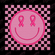 Breast Cancer Retro Smiley Face Embroidery Design