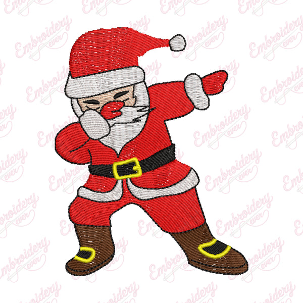 Dabbing Santa Embroidery Design