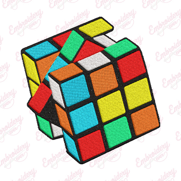 Rubik's Cube Puzzle Embroidery Design