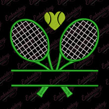 Tennis Split Name Frame Embroidery Design