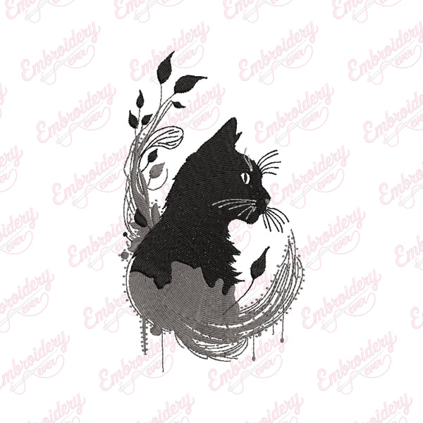 Cat Drawing Step By Step Embroidery Design
