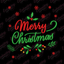 Merry Christmas Lettering Embroidery Design