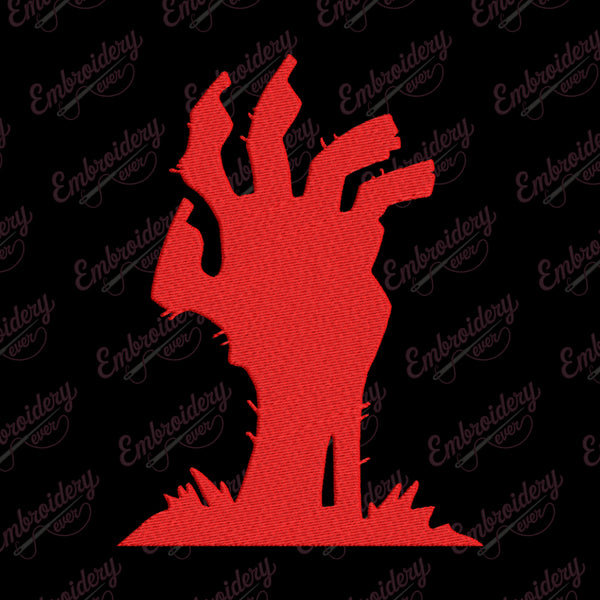 Zombie Hand Halloween Embroidery Design