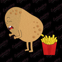 Potato Pooping French Fries Embroidery Design