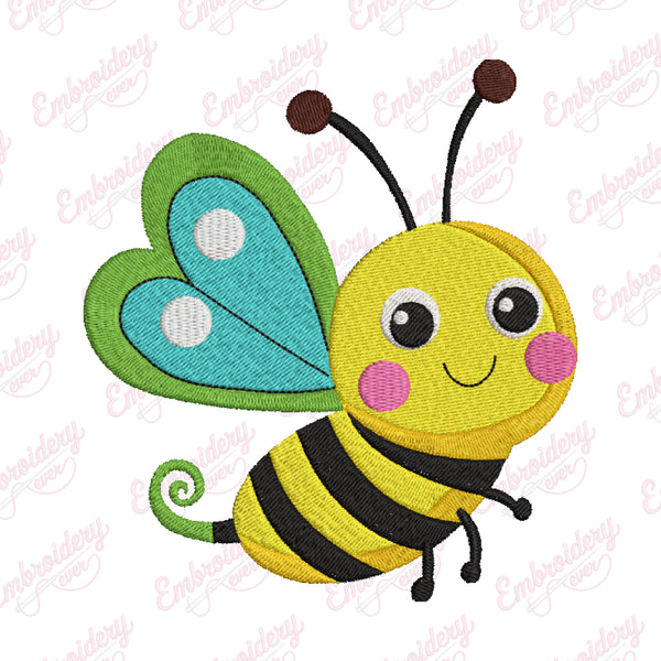 Cute Bee Embroidery Design