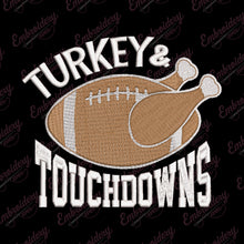 Turkey & Touchdowns Thanksgiving Football Embroidery Design