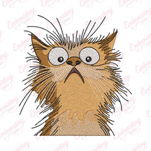 Cat With Startled Expression Embroidery Design