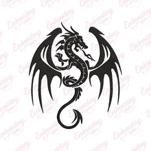 Tribal Dragon Flying Embroidery Design