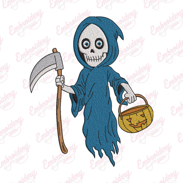 Halloween Grim Reaper Embroidery Design