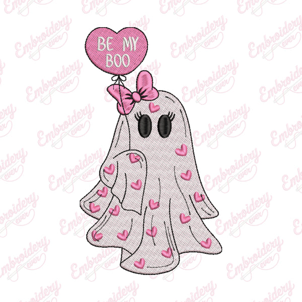 Halloween Love Be My Boo Embroidery Design