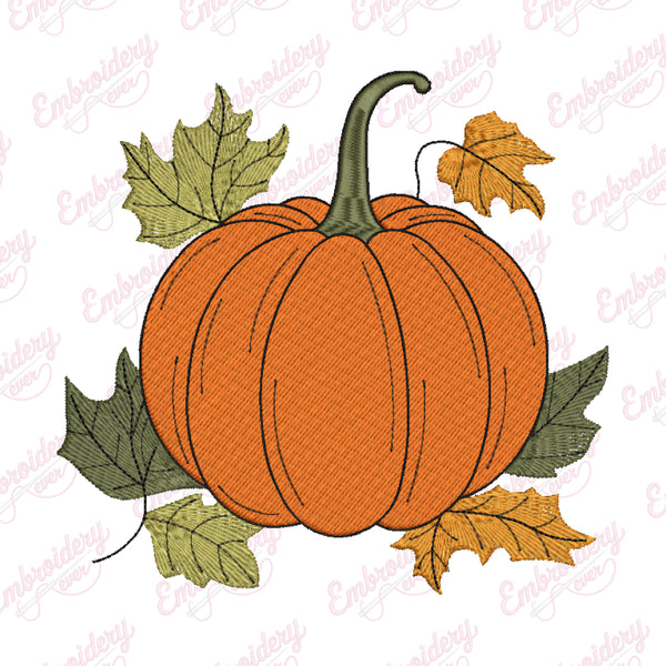 Thanksgiving Pumpkin Fall Embroidery Design
