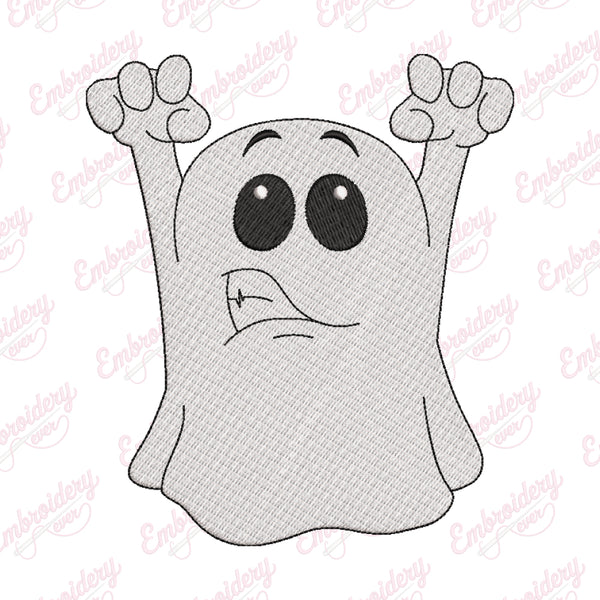 Cartoon Ghost Boo Halloween Embroidery Design