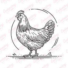 Chicken Line Art Machine Embroidery Design