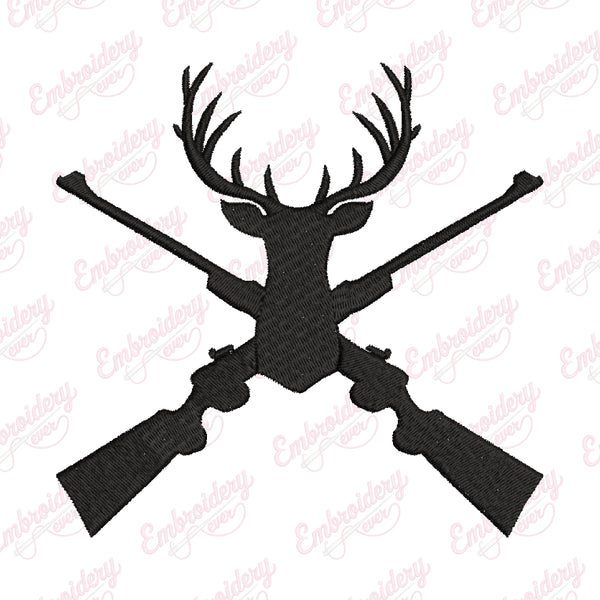 Funny Deer Hunting Embroidery Design