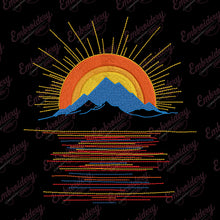 Sunset Mountain Embroidery Design