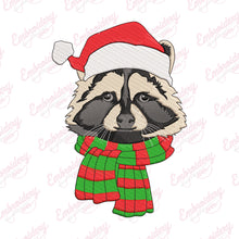 Christmas Raccoon Head Embroidery Design