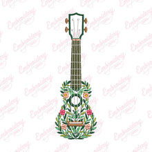 Floral Ukulele Embroidery Design