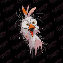 Surprised Chicken Embroidery Design