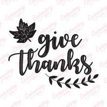Give Thanks Happy Thanksgiving Embroidery Design