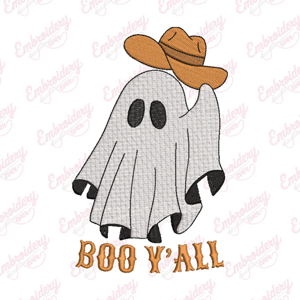 Howdy Boo Ghost Halloween Embroidery Design