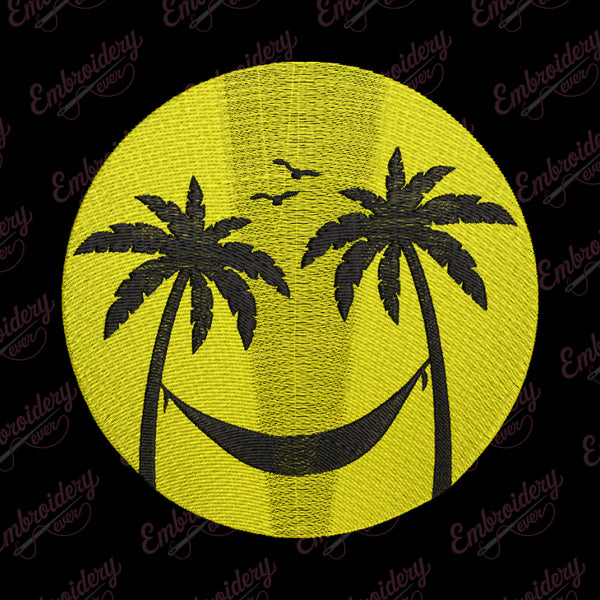 Smiley Face Happy Smile Embroidery Design