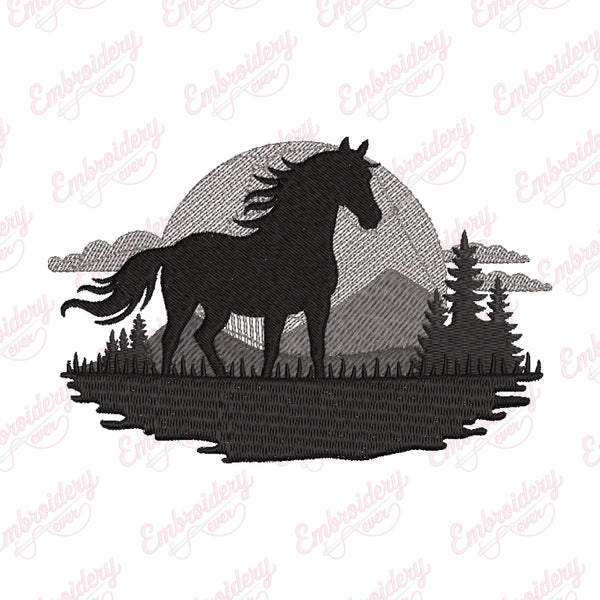 Horse Border Machine Embroidery Design