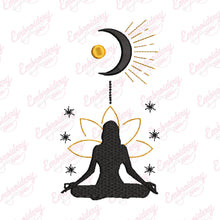 Moon Yoga Embroidery Design