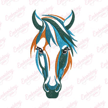 Colorful Horse Head Embroidery Design