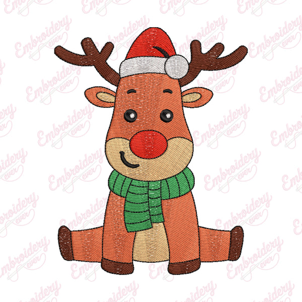Christmas Reindeer Machine Embroidery Design