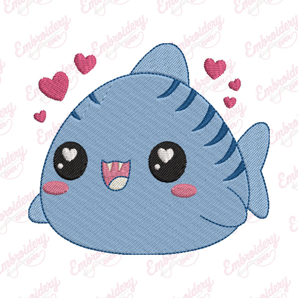 Cute Baby Shark Embroidery Design
