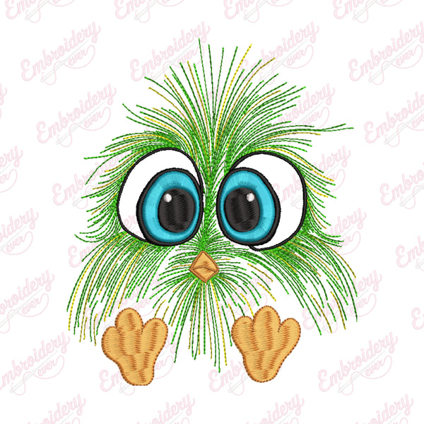 Green Angry Bird Embroidery Design