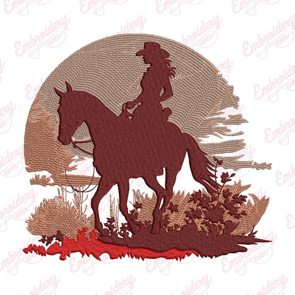 Cowgirl Embroidery Design