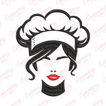 Beautiful Female Chef Face Embroidery Design