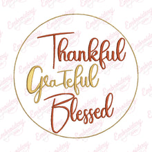Thankful Grateful Blessed Thanksgiving Quote Embroidery File