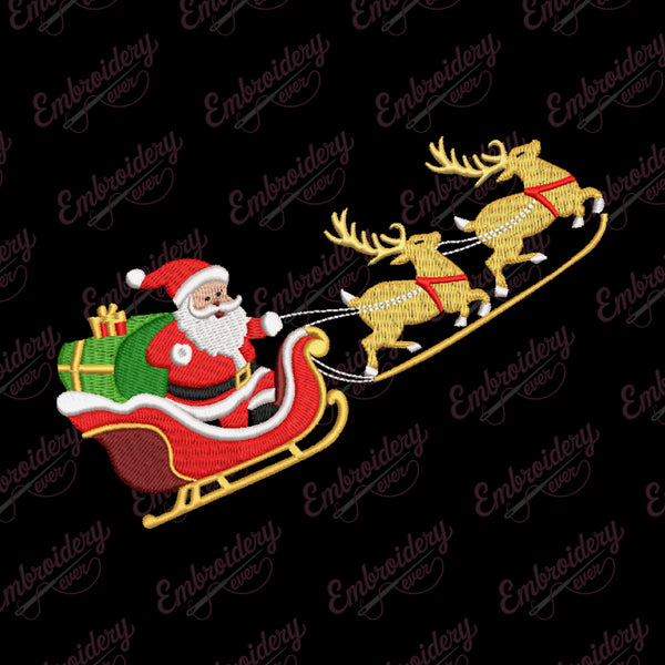 Christmas Sleigh Ride Embroidery Design
