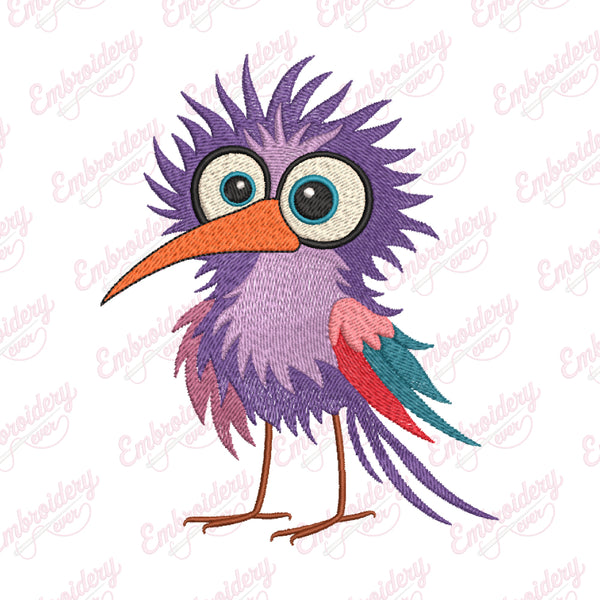 Whimsical Crazy Bird Machine Embroidery File