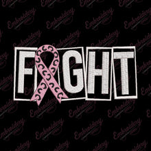 Fight Leopard Ribbon Breast Cancer Awareness Embroidery Design