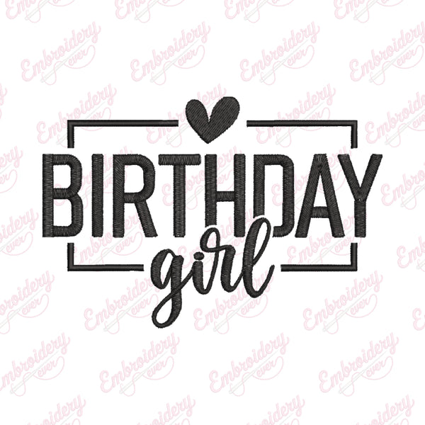 Birthday Girl Embroidery Design
