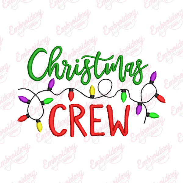 Christmas Crew Lights Embroidery Design