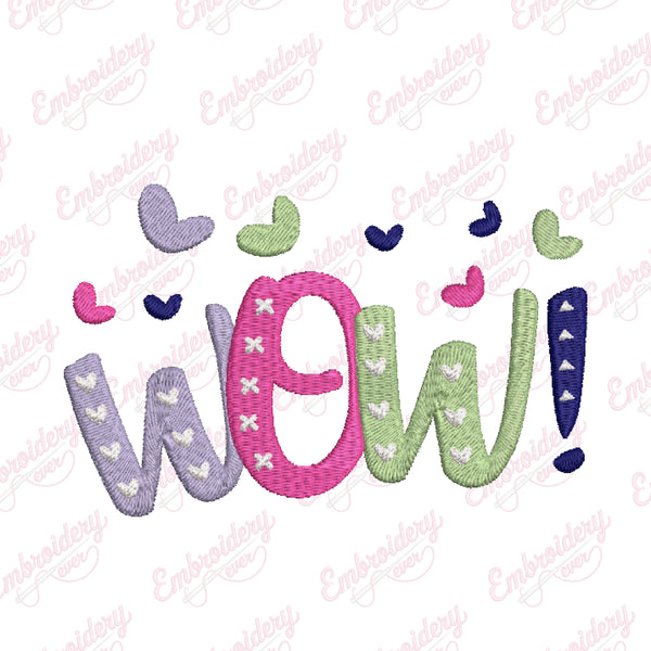 Wow Machine Embroidery Design