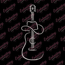 Country Music Guitar Linart Embroidery Design