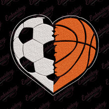 Soccer Basketball Ball Heart Embroidery Design