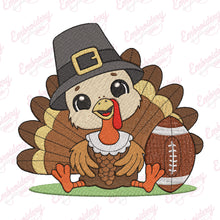 Little Turkey Thanksgiving Player Embroidery Design