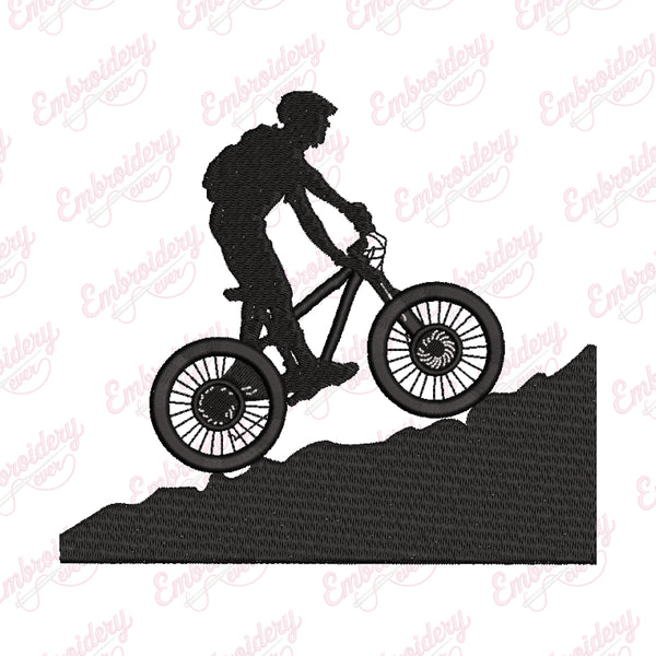 Mountain Bike Riding Embroidery Design