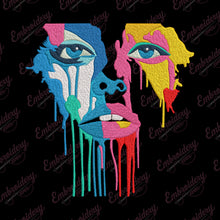 Colorful Woman Face Embroidery Design